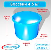 Купель 4,5 м³ (2000х1500)