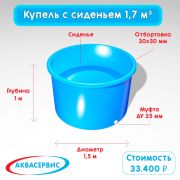 Купель-фурако с сиденьем 1,7 м³ (1500х1000)