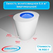 Емкость эллипсовидной формы 0,6 м³ (1000х750х1000)