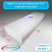 Емкость эллипсовидной формы 4 м³ (4000х1500х750)