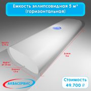 Емкость эллипсовидной формы 5 м³ (5000х1500х750)